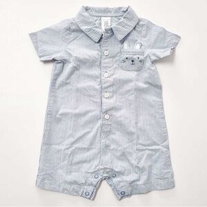 🍊5/$25 Carters Striped Blue Kids Romper size 9m
